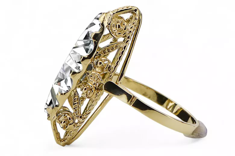 Κυβική Ζιρκονία Κίτρινος χρυσός 14 καρατίων  Vintage craft vrc005y